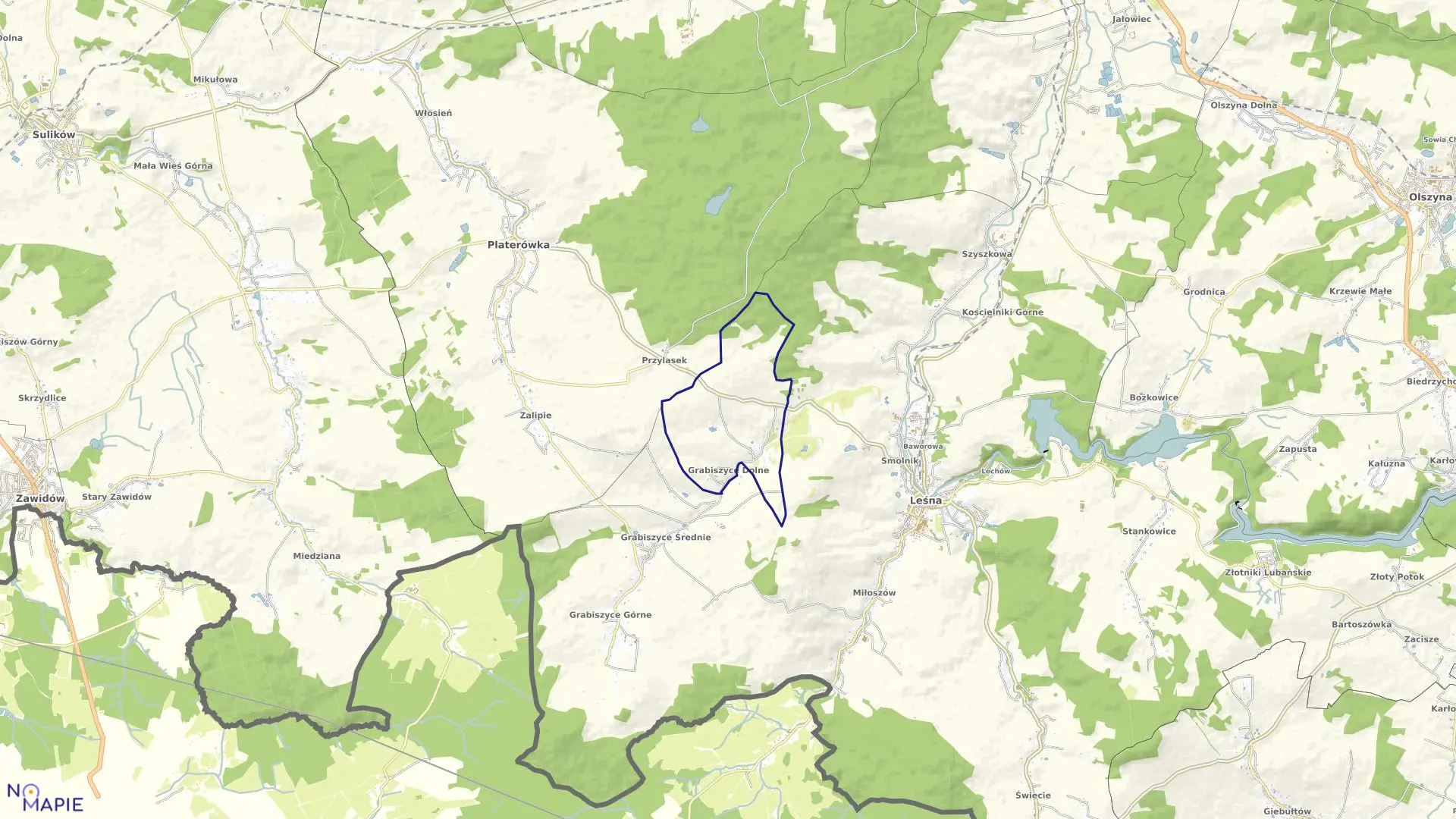 Mapa obrębu GRABISZYCE DOLNE w gminie Leśna